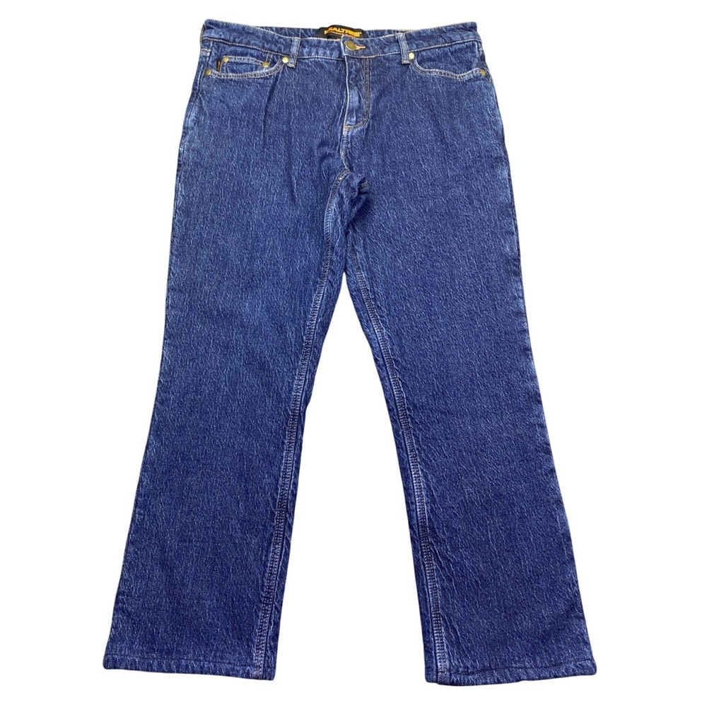 Realtree Par Boston Traders Mens Plaid Lined Denim Jeans Dark‎ Wash Sz 34 Chore